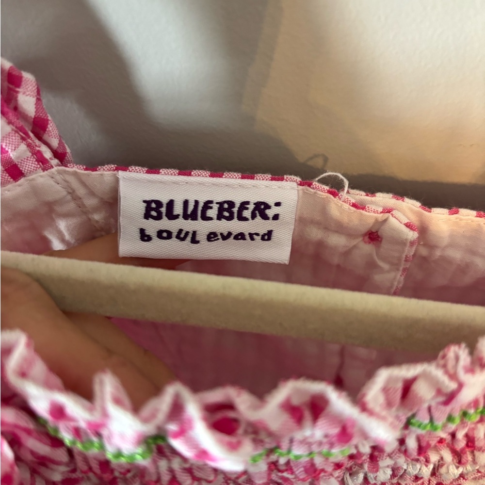 Cute little checkered white and pink sun dress